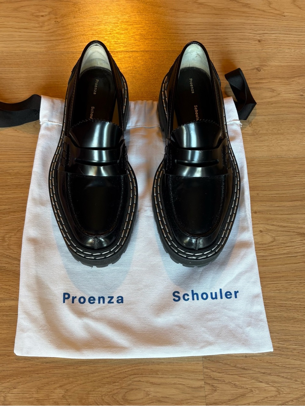 Proenza Schouler Lug Sole Leather Loafers